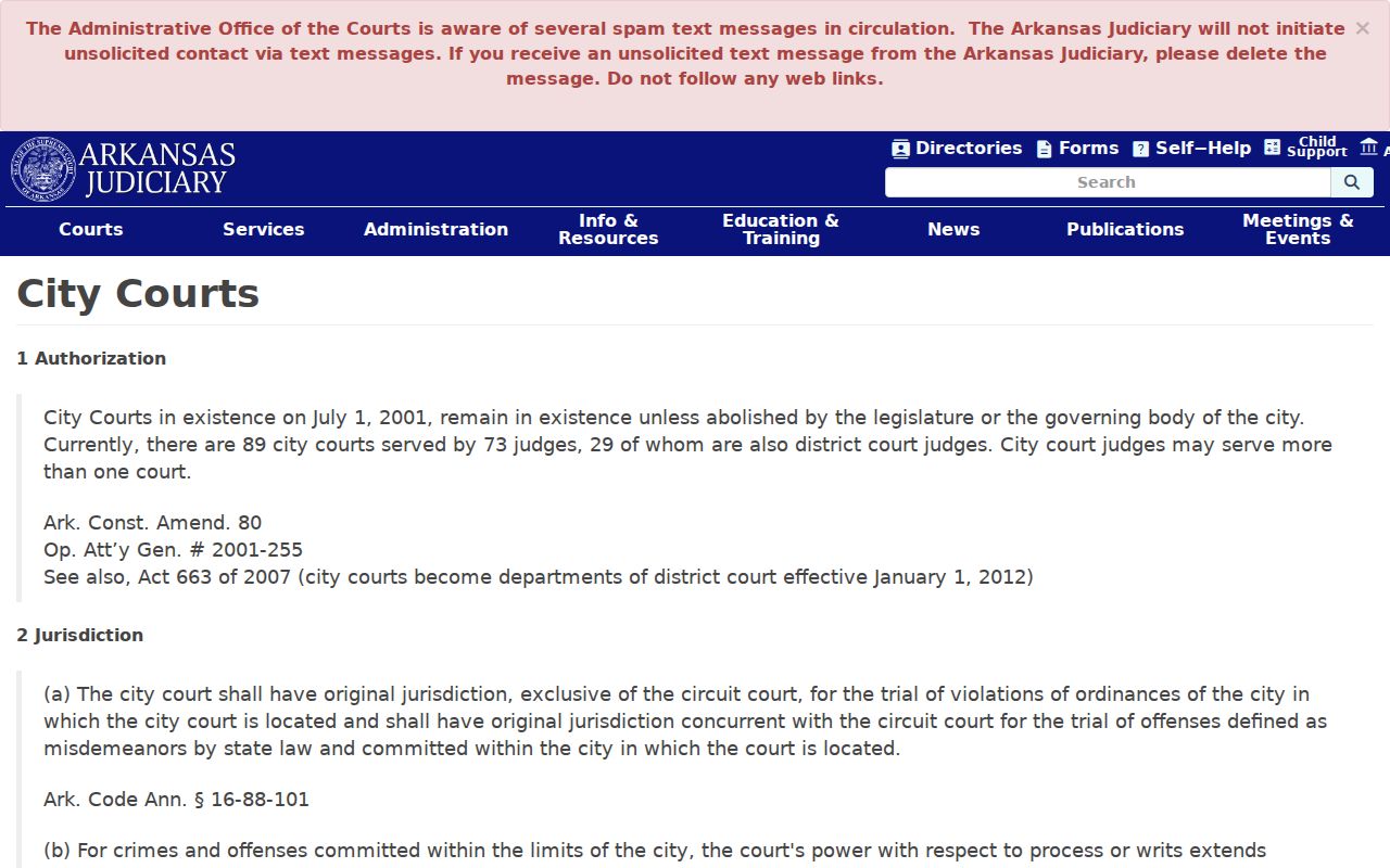 Arkansas city court relationship for Calhoun County municipal warrants