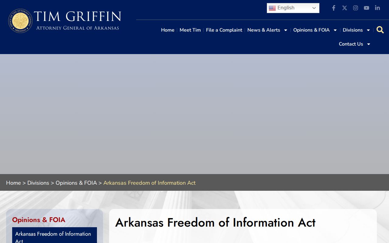 Arkansas FOIA information for Calhoun County warrant record requests